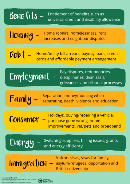 Citizens advice service poster - back