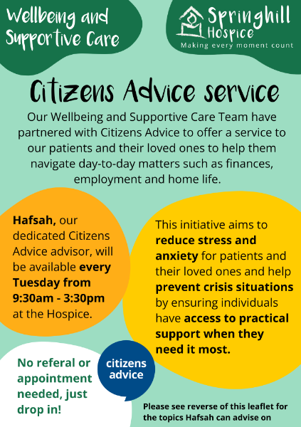 Citizens advice service poster - front