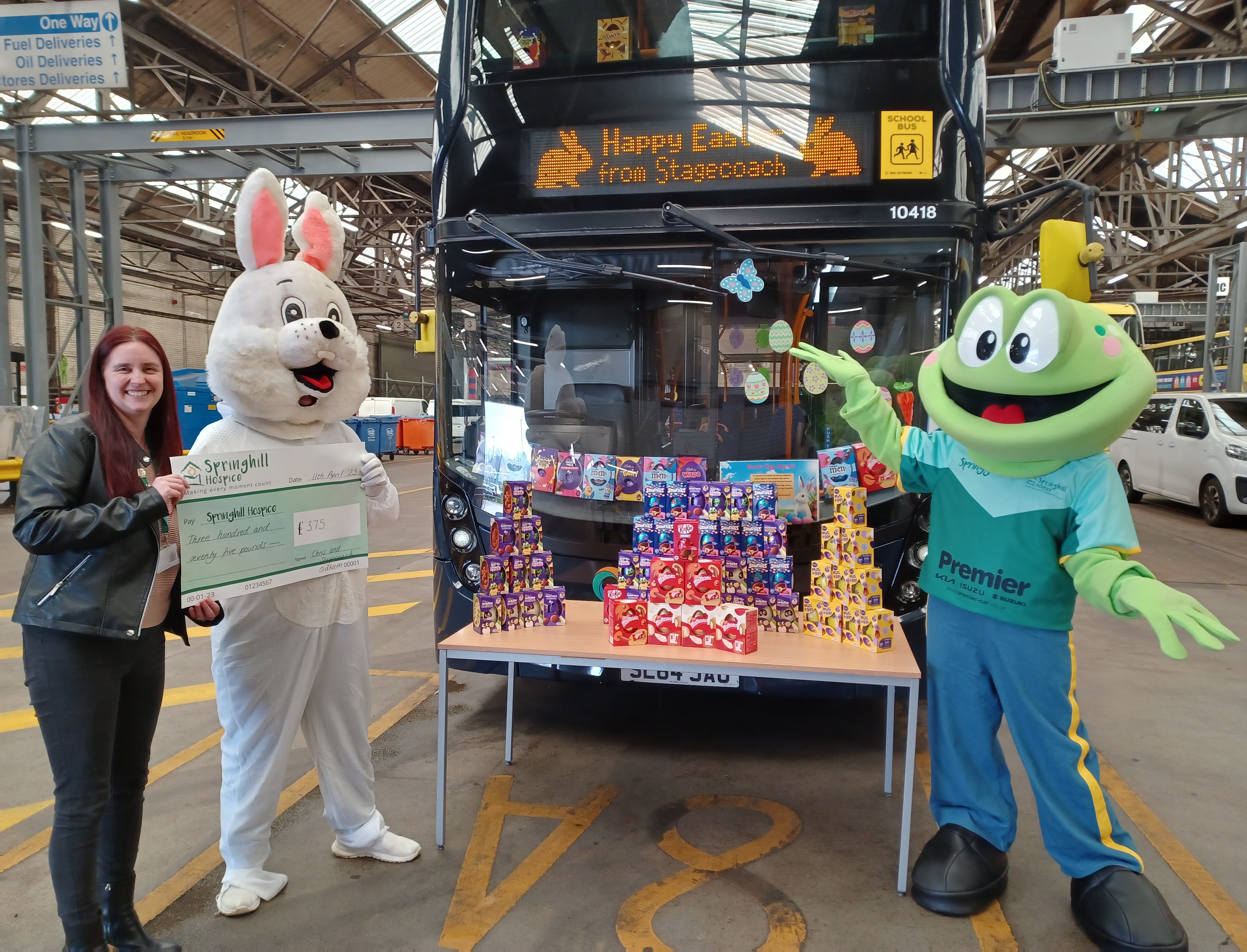 Springhill Hospice Receive Easter Egg Donation from Oldham Stagecoach