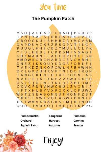 Pumpkin themed wordsearch from spectator