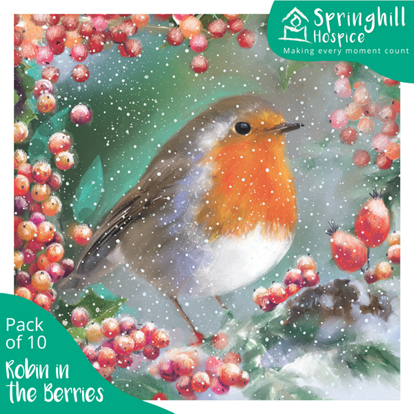 Christmas Cards - Robin in the Berries